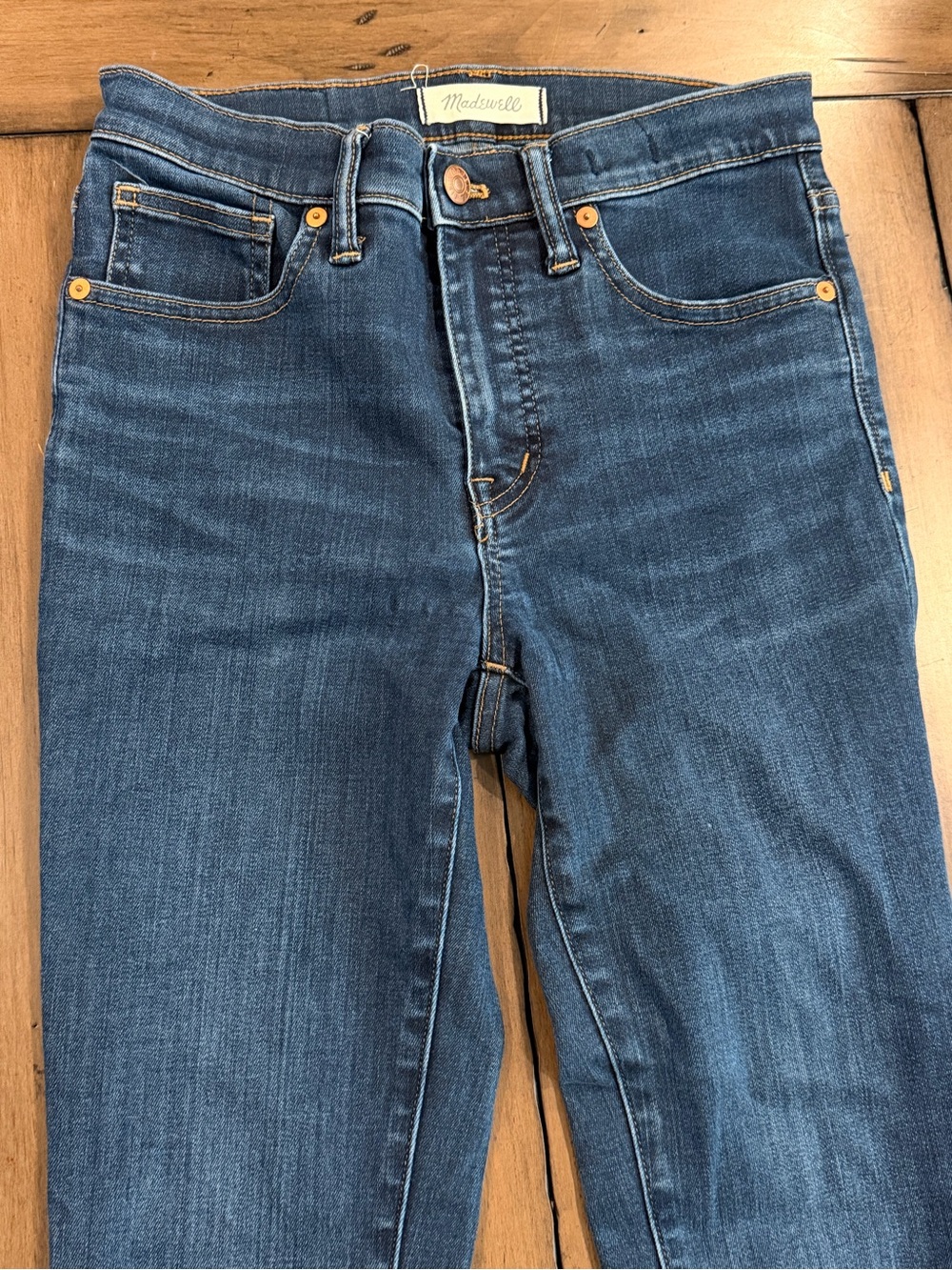 Madewell Women's Slim 9” High-Rise Jeans in Dark Blue Wash #1086